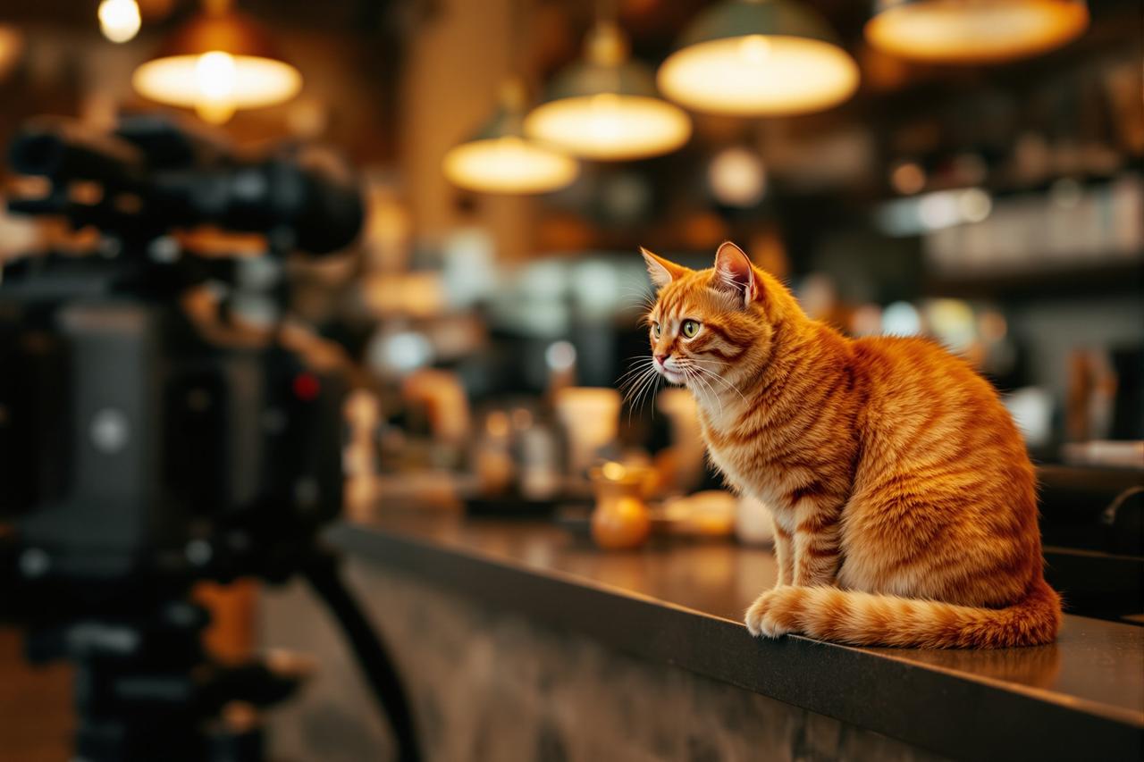 一只流浪猫闯入镜头